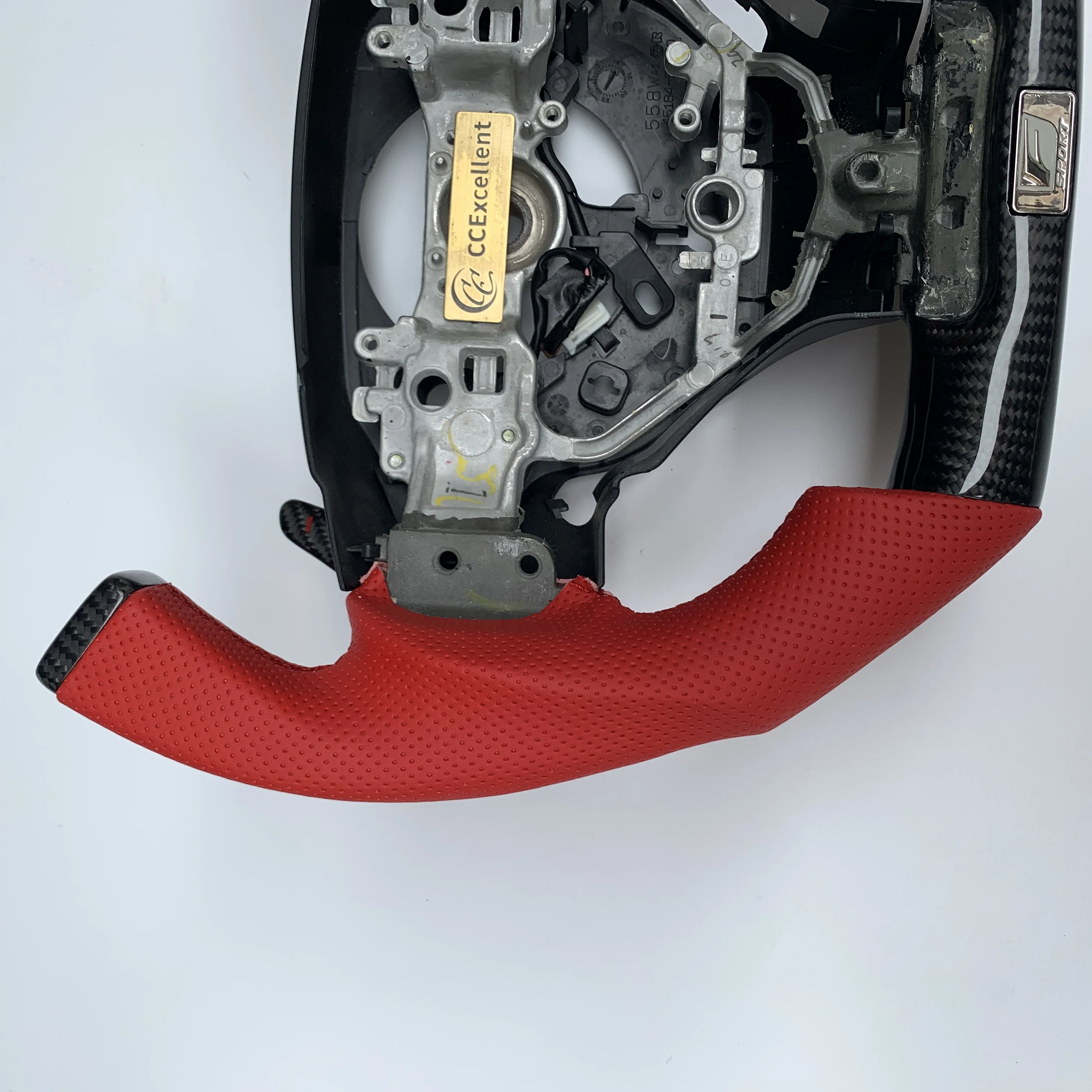 CCExcellent Factory price with gloss carbon fiber red perforated  F1 shape for Lexus is250 carbon fiber steering wheel