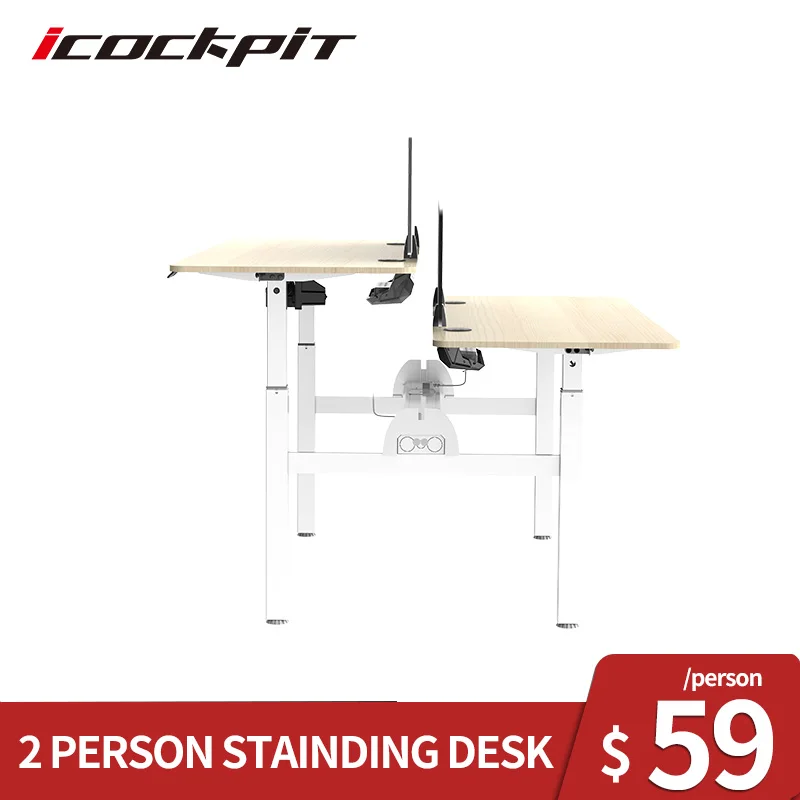 office Workstation desk adjustable table face to face standing desk lifting desk for 2 or more Multi-person positions