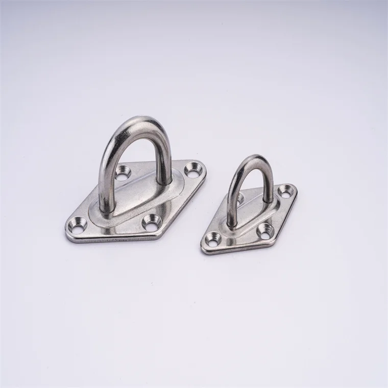 manufacturer High Polished Stainless Steel 304 316 Diamond Pad Eye With Ring Plate Ceiling Hooks Rigging hardware
