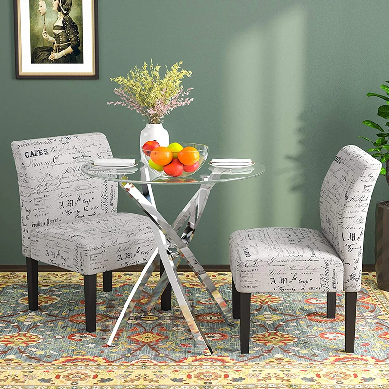 Verified Factory Glass Furniture Modern Nordic Metal Framed Small Round Glass Dining Table for Space Saving