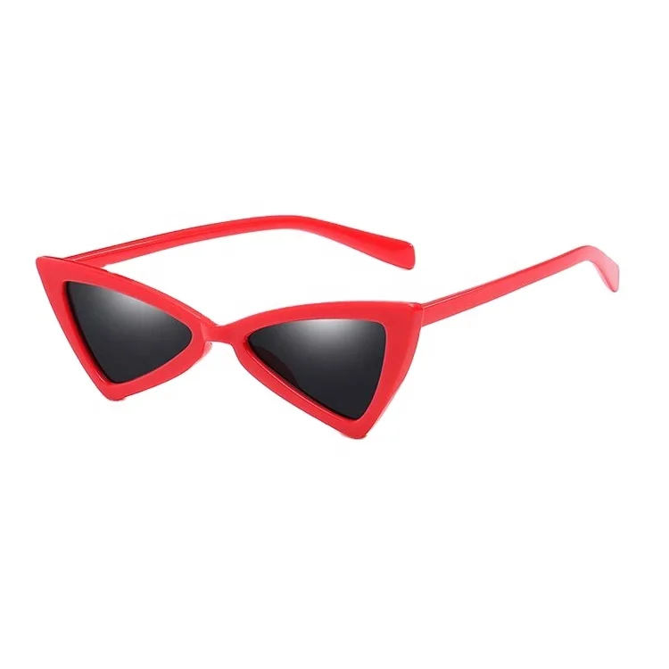 Multi Colored Custom Sun Glasses Eyewear Plastic Red Triangle Sunglasses