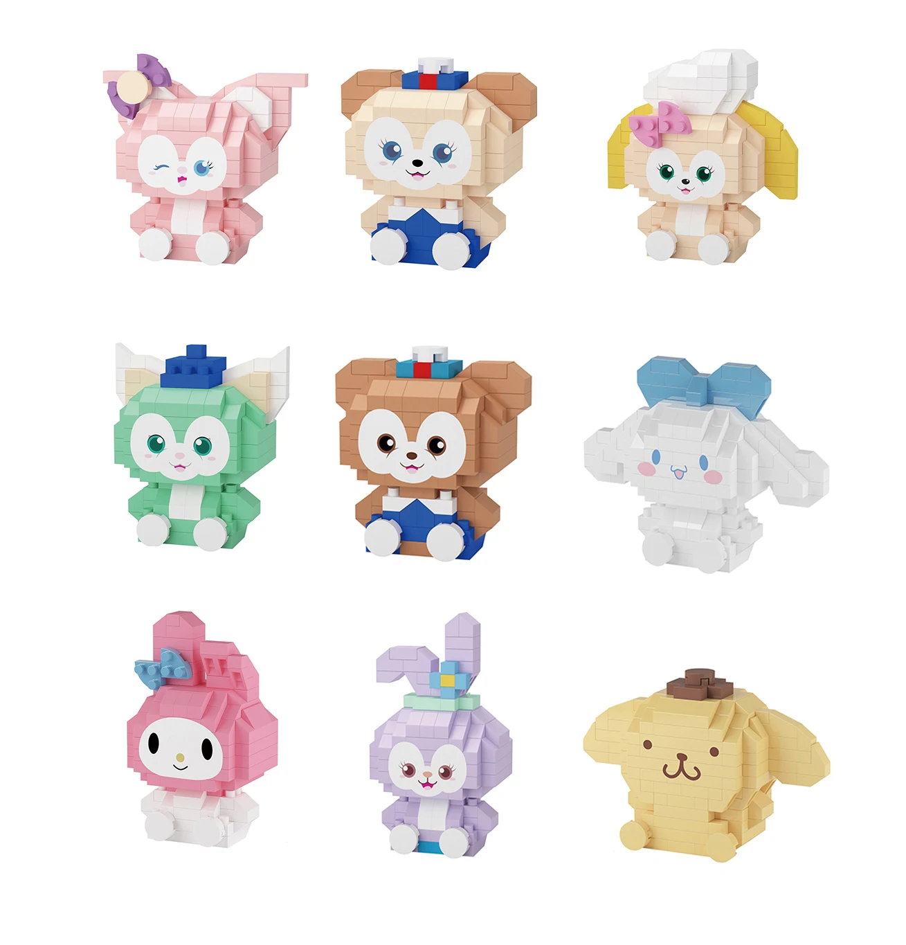 Most Popular Mini Bricks ABS Plastic DIY Custom Building Blocks 3D puzzle Toy Kit Cartoon Character Animals Brick  For Kids