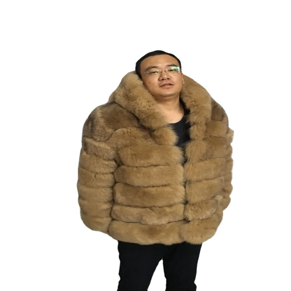 Man Winter Fox Fur Coat With Good Quality Custom color