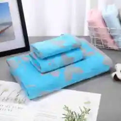 Good Selling 3 Pieces Refreshing Printed Colorful Elegant Soft Pure Cotton Towel Set
