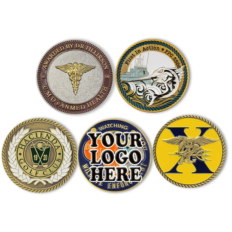 2In Soft Enamel Logo Metal Crafts Design Your Own Logo Blank Gold Plated Silver Brass Challenge Commemorative Coin