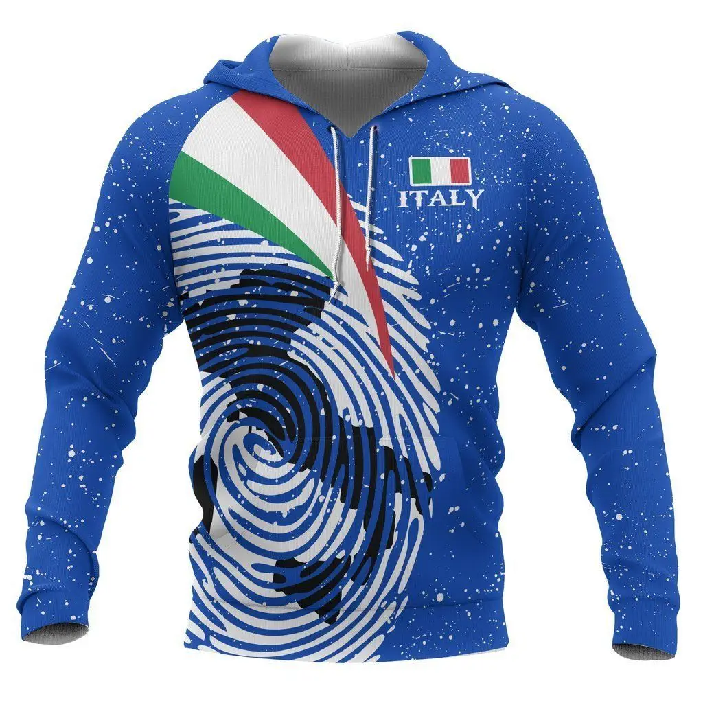 Italy Flag Patterns Raglan Male Hoodie Wholesale in Bulk Factory Price Winter Pullover Fashionable Trendy Sweatshirt for Teens