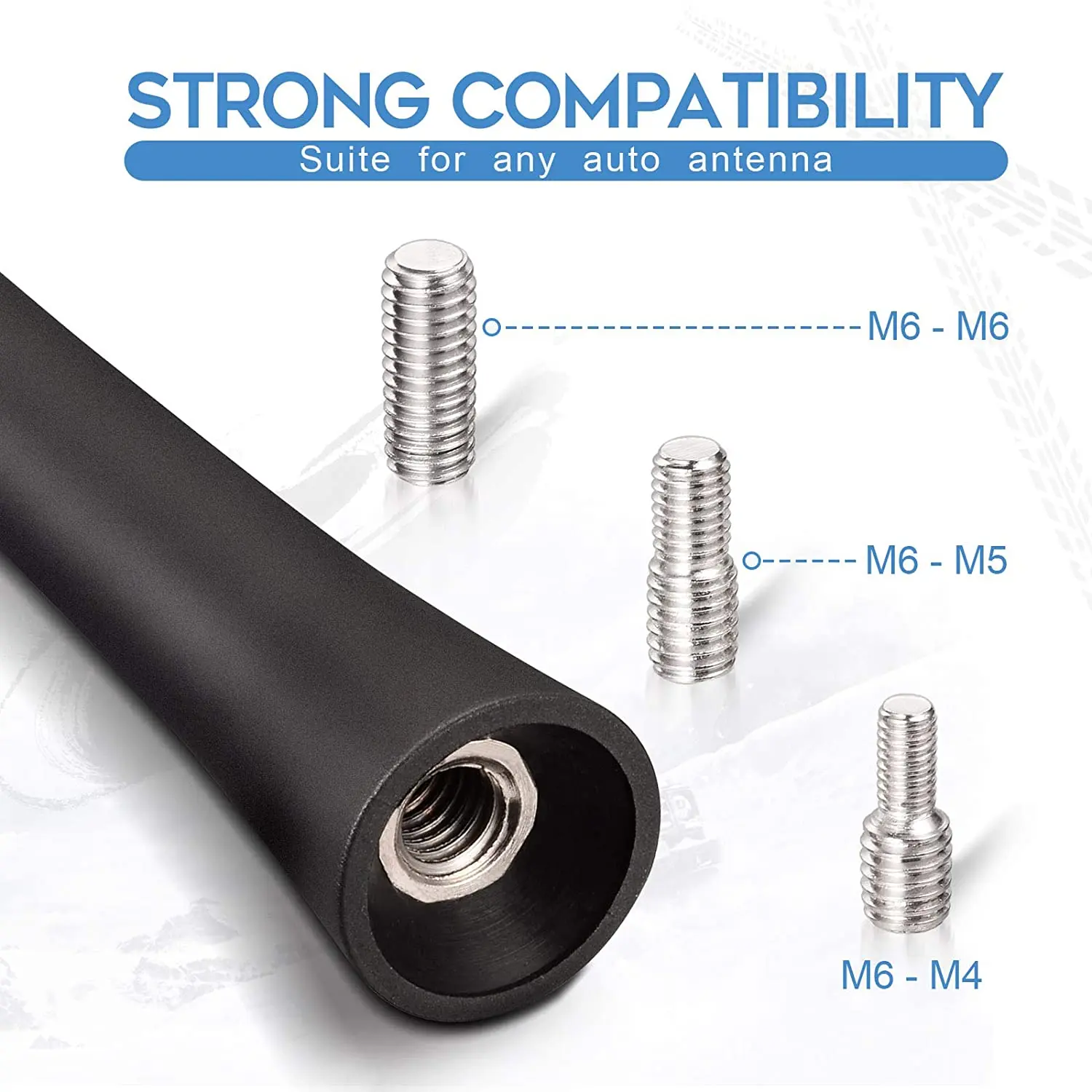 Carbon Fiber Cars Antenna External FM/AM Glaze Car Radio Antenna with Strong Signal Auto Antenna Refitting Supplies