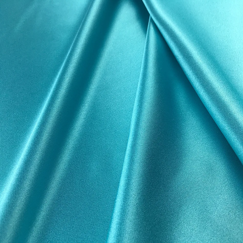 Китайская плотная шелковая 100% полиэфирная простая креп-атласная ткань для одежды и платьев