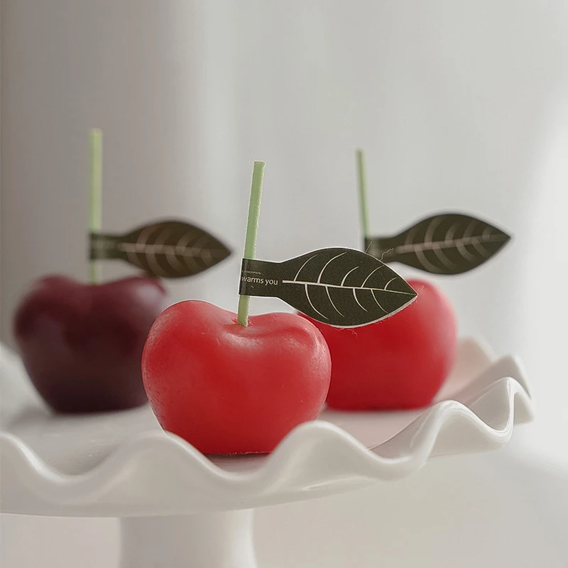 Creative Cherry Cherries Shaped Scented Candles Decoration Shooting Props Cherries Fruit Scented Candles