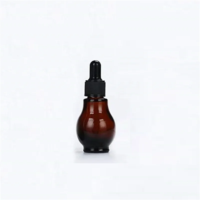 new empty new Unique calabash shaped gourd amber essential oil glass dropper bottle