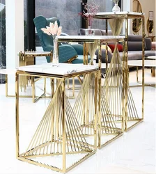 Современный кофейный столик из полированной нержавеющей стали со стеклянной крышкой, 2021