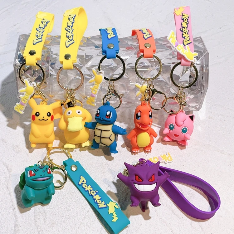 JM 3D Silicone Poke mon Cartoon Keychain Pendant Style Rubber from the Collection