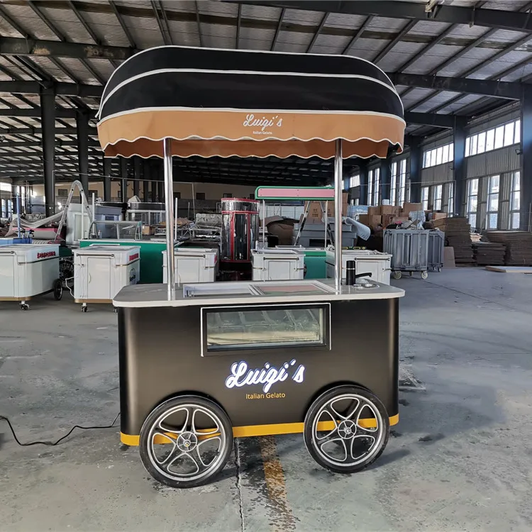 best selling ice cream trolley/freezer ice cream carts/mobile ice cream making cart