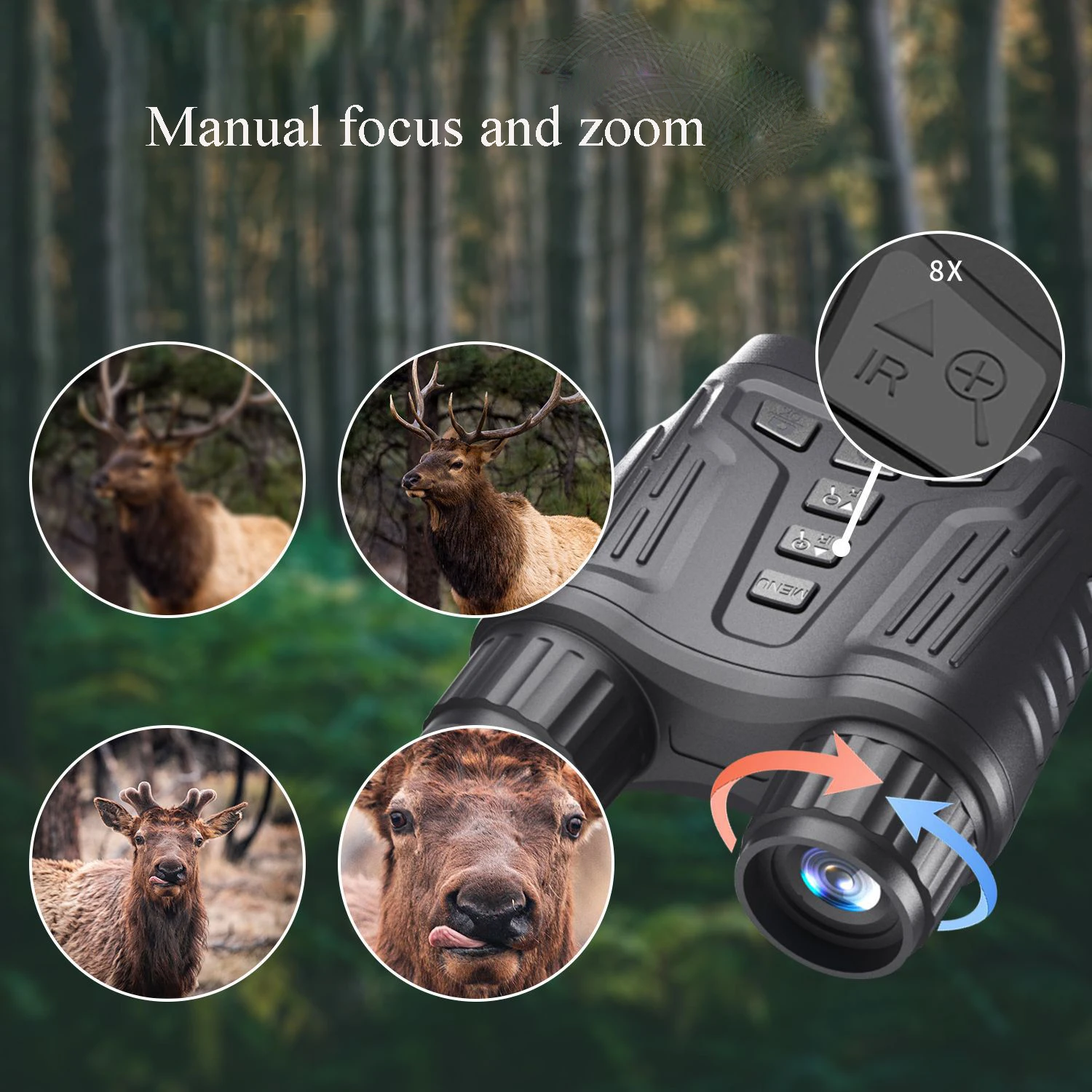 Custom Manual Focusing Waterproof 4K Digital Hunting Night Vision Binoculars Long Range Night Vision at Day and Night