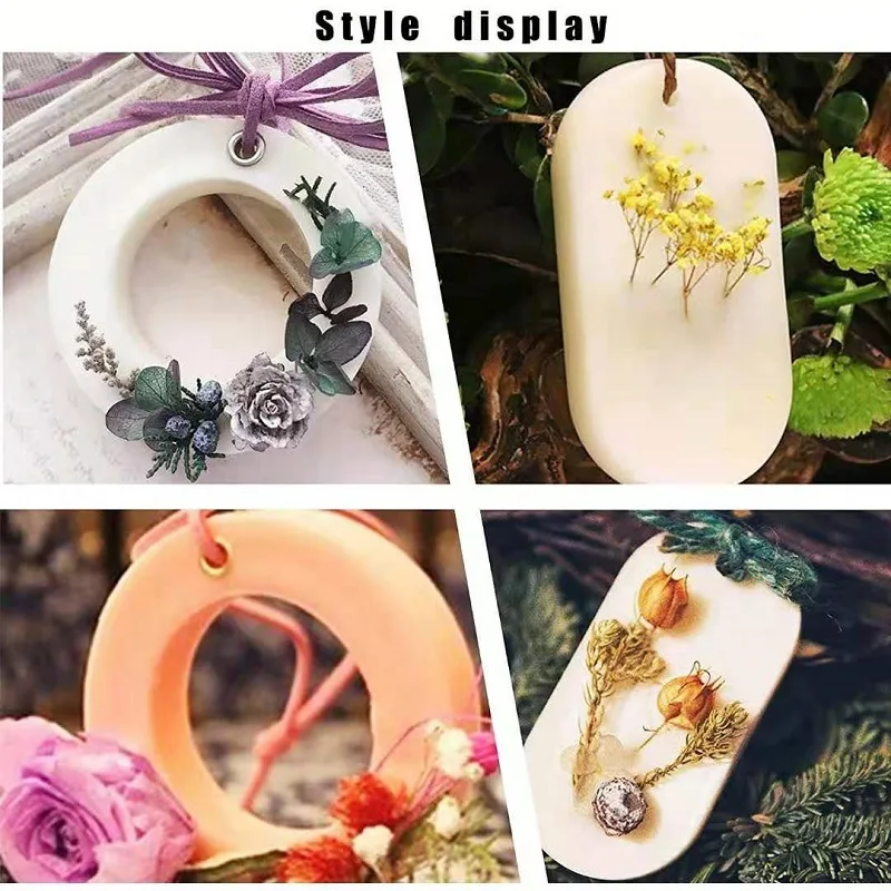 1106 4 Square Oval Hollow Aromatherapy Wax Silicone Mold DIY Epoxy Wax Brand Plaster Pendant Resin Mold