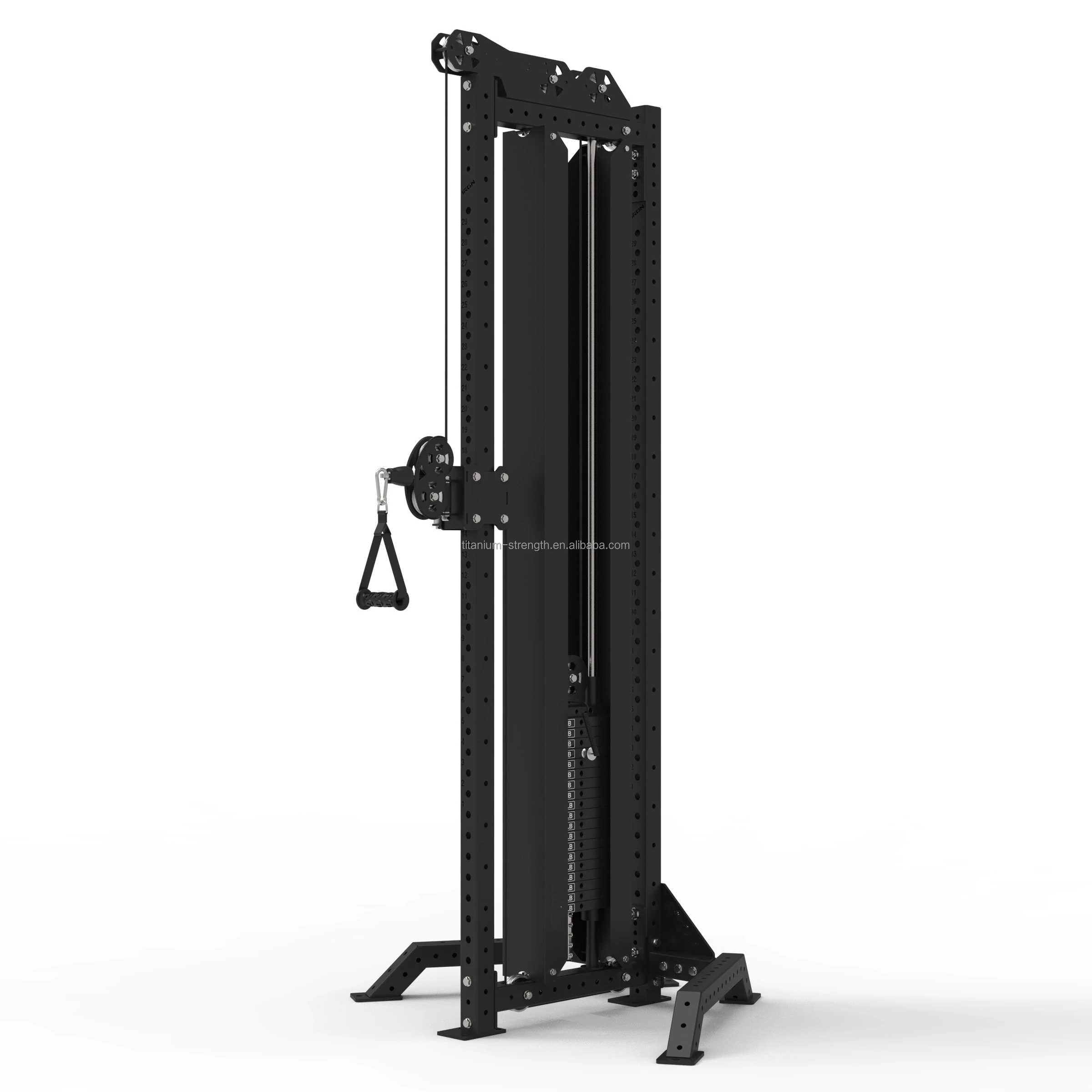 W6150-S1 Unisex Gym Strength Equipment Single Dual Adjustable Pulley System with 200LB Weight Stack Cable Crossover Machine