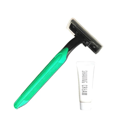 Shaving kit disposable razor and shaving cream hotel travel airline