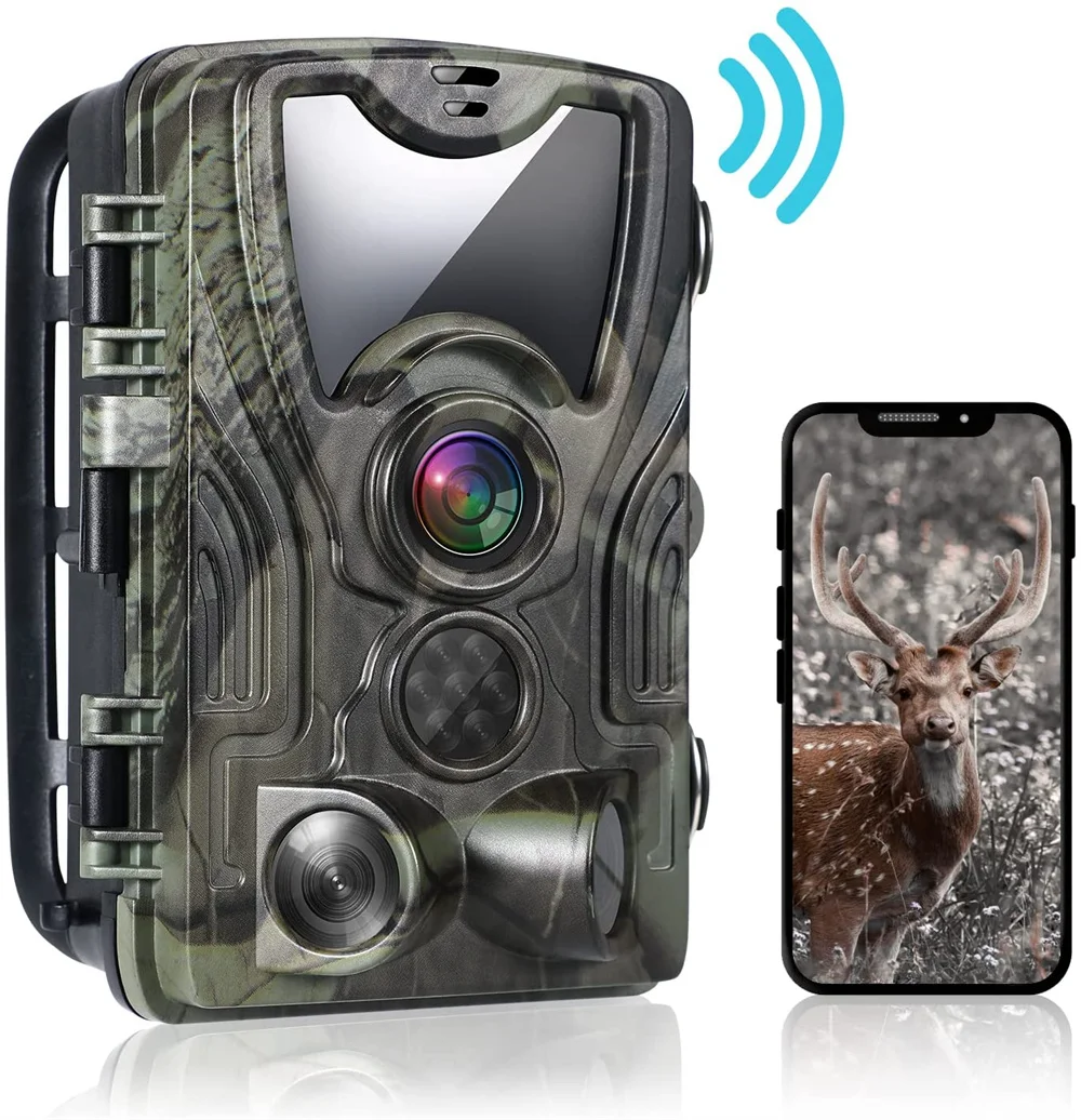 Outdoor WiFi APP Trail Camera 4K 30MP Game Night Vision Motion Activated Waterproof Wildlife Monitoring 0.2s  Speed