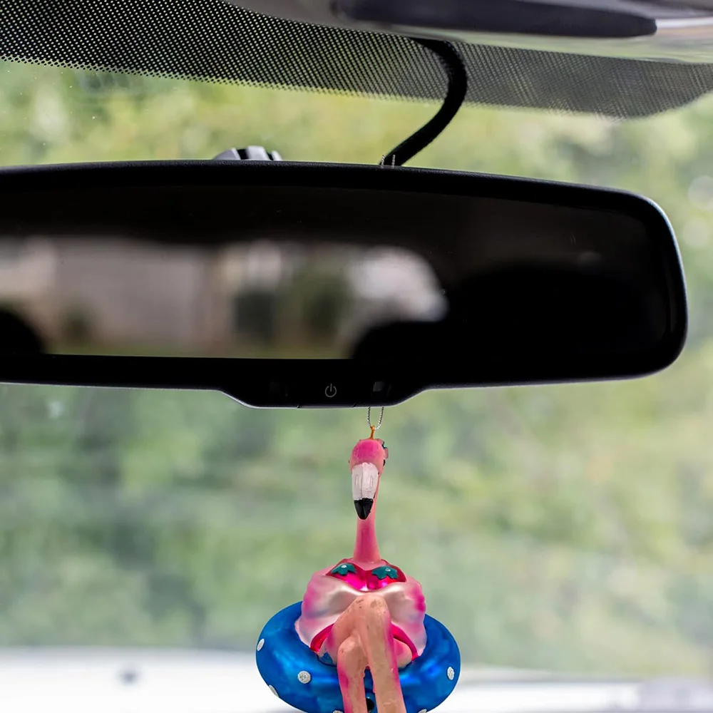 Christmas tree home Party decoration hanging hand blow painting glass flamingo ornament Eco-friendly