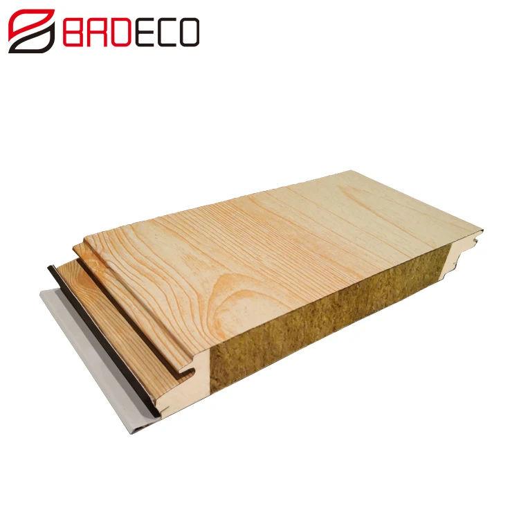 Custom Rock Wool Sandwich Panel Wall Insulation Panel For Exterior Walls