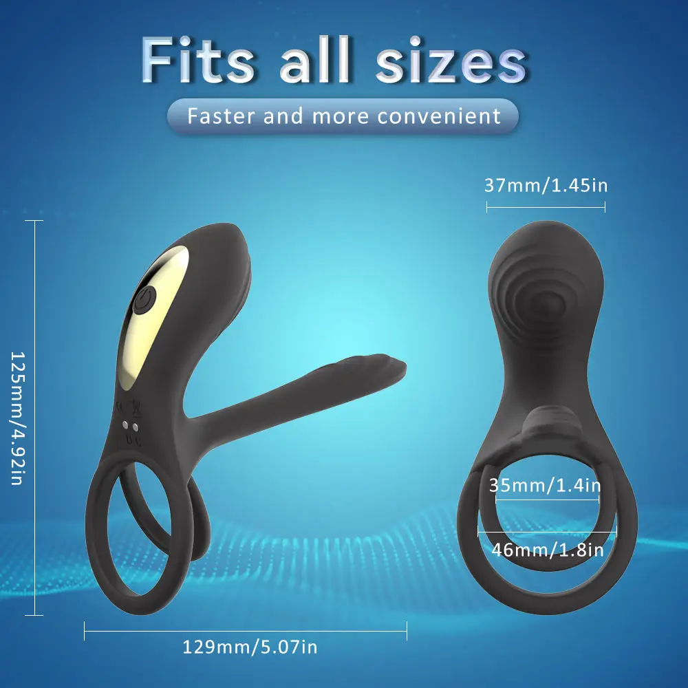 Adult sex toy vibrator silicone vibrating penis ring for men