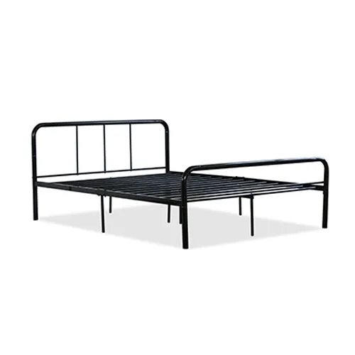 ENTRADA Modern Metal Bed Frame with Evergreen Design Curved Iron Headboard Single or Double Size for Bedroom Hotel or School