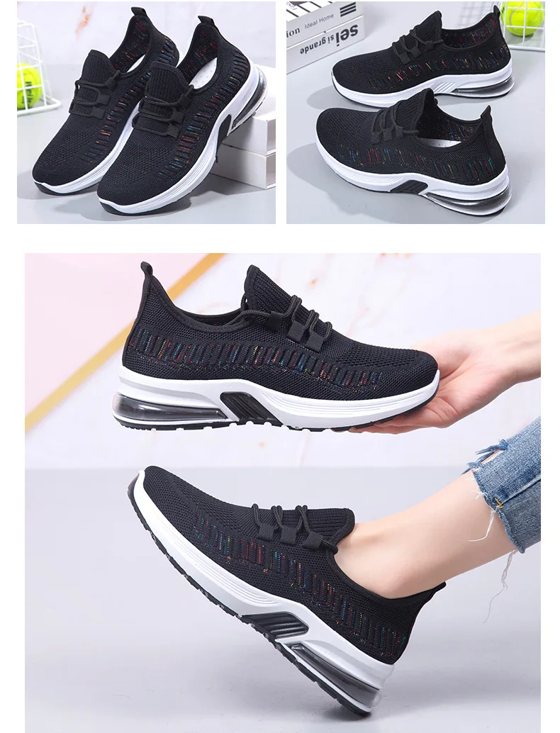 
Wholesale jacquard mesh upper lady summer shoes light women lady air cushion sports casual shoes for women 