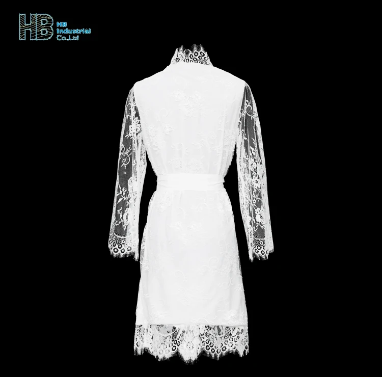 Bridesmaid robes with lace,satin lace robelace white lace robe, honey moon lingerie