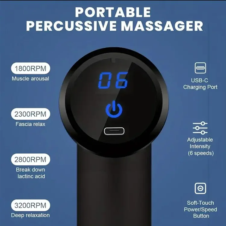 mebak 3 mdhlcold hi5 lcd portable sports muscle deep tissu fascia mini massage gun