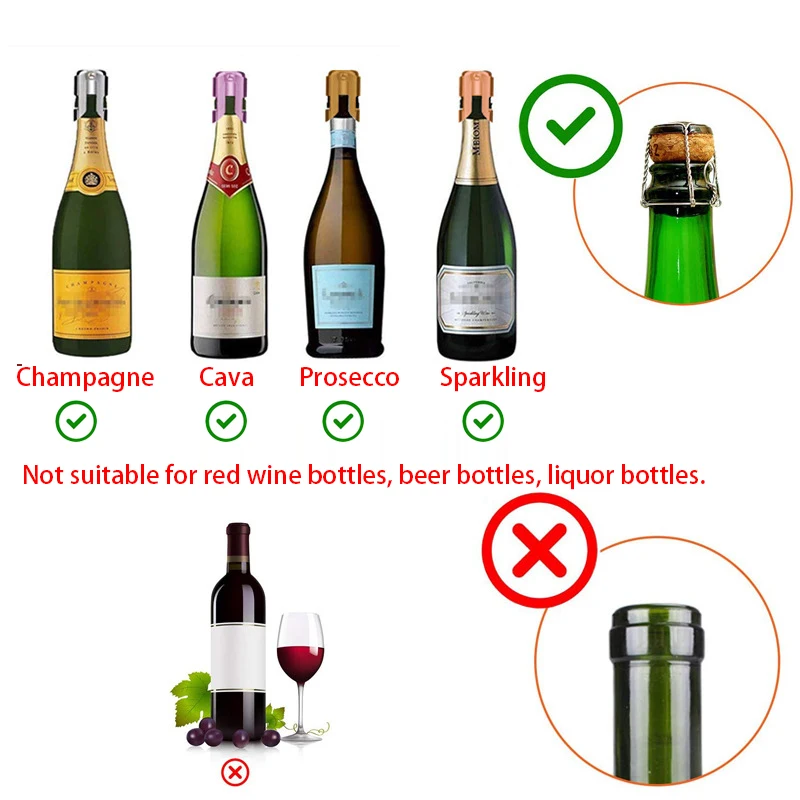 Customized logo stainless steel champagne sparkling wine bottle stopper with strong sealing and reuse