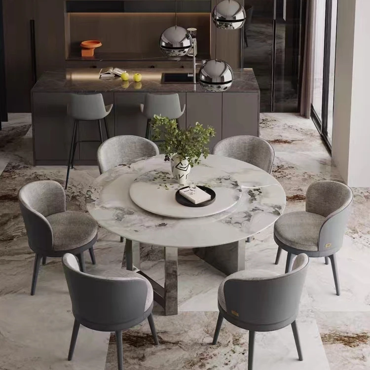 NOVA Durable And Environmentally Friendly Round Honeycomb Board Large Dining Table 8-Seater Commercial Dining Table