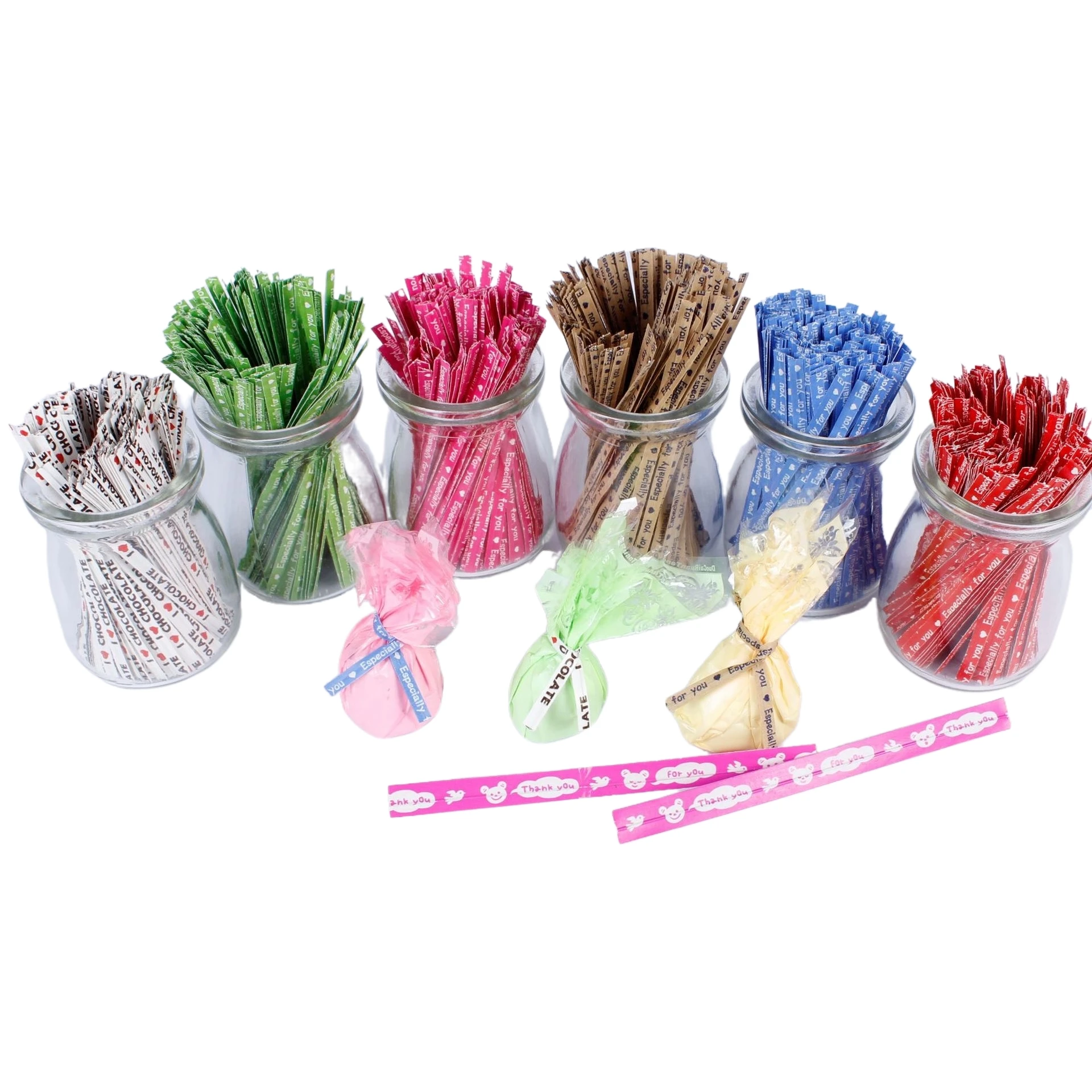 J&C Twist-HD precut Paper/PET Twist Tie Bakery Home Office Business Children Grocery Store DIY Material