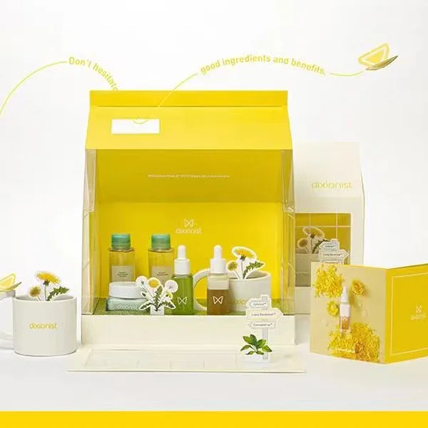 Romantic house cabin shape beauty cosmetics set serum box innovate unique makeup packaging