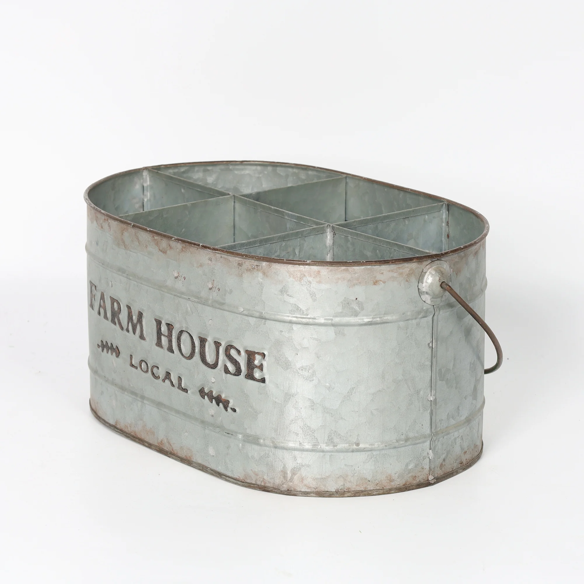Kitchen Bucket Farm House Style Antique Galvanized Metal with Handle Buckets, Coolers & Wine Holders Metal Custom Color & Size
