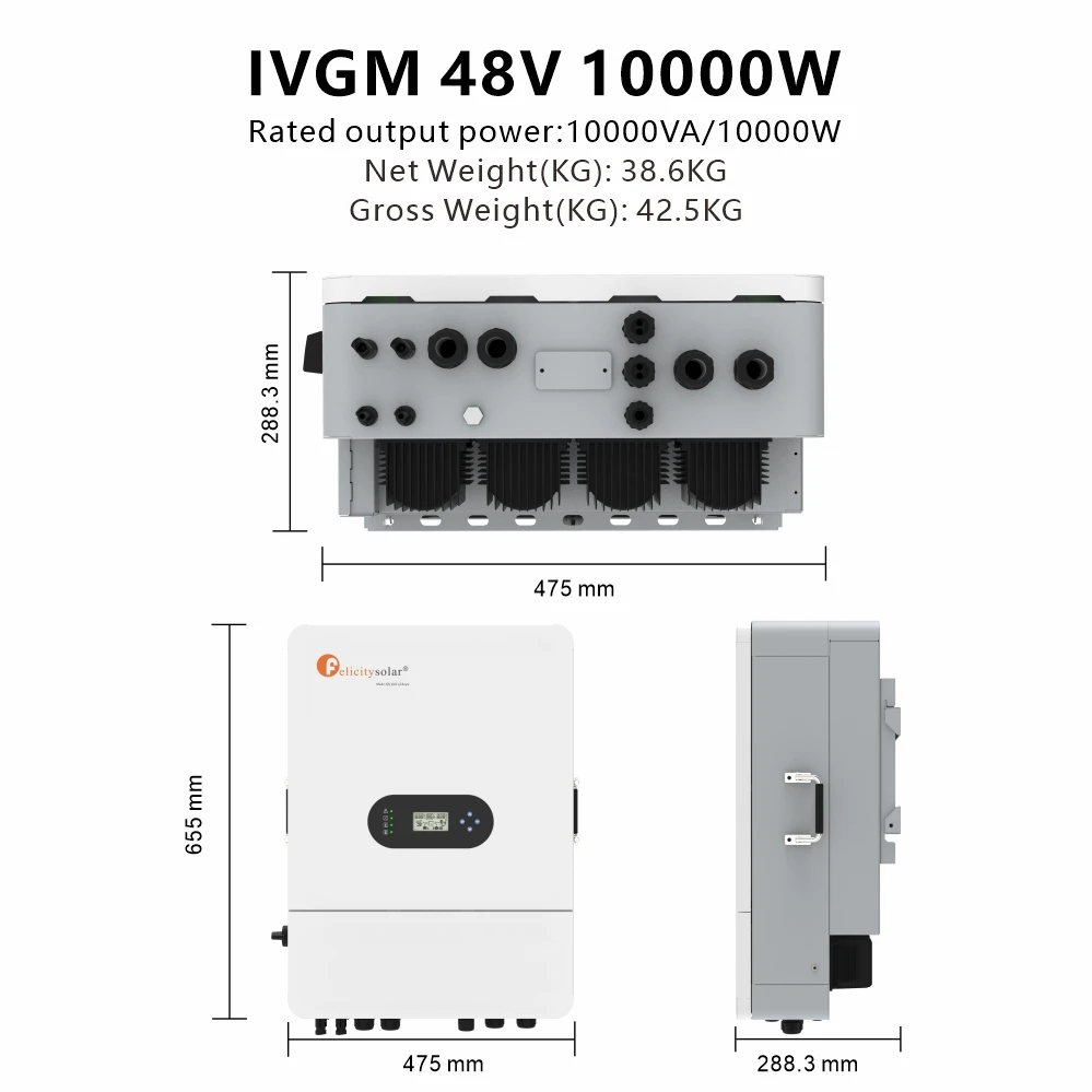 Low Frequency Hybrid Solar Inverter 48V 5Kw 8Kw 10Kw Pure Sine Wave 48 Volt Off Grid DC/AC Solar Pv Power Invertersrs
