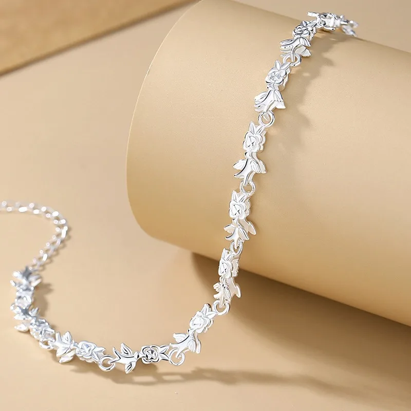 Bracelet with silver swallows, Silver swallow bracelet, Gift for her