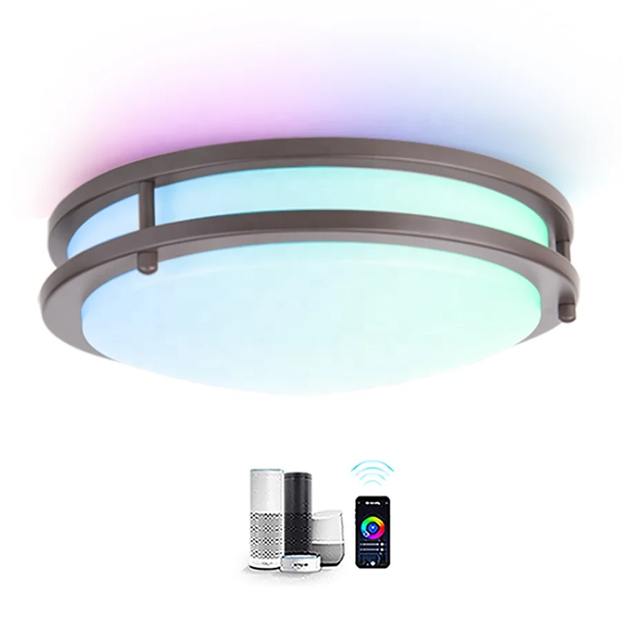 Modern Black Light Kitchen Round Panel Ceiling Lighting Flush Mount Led Lamps