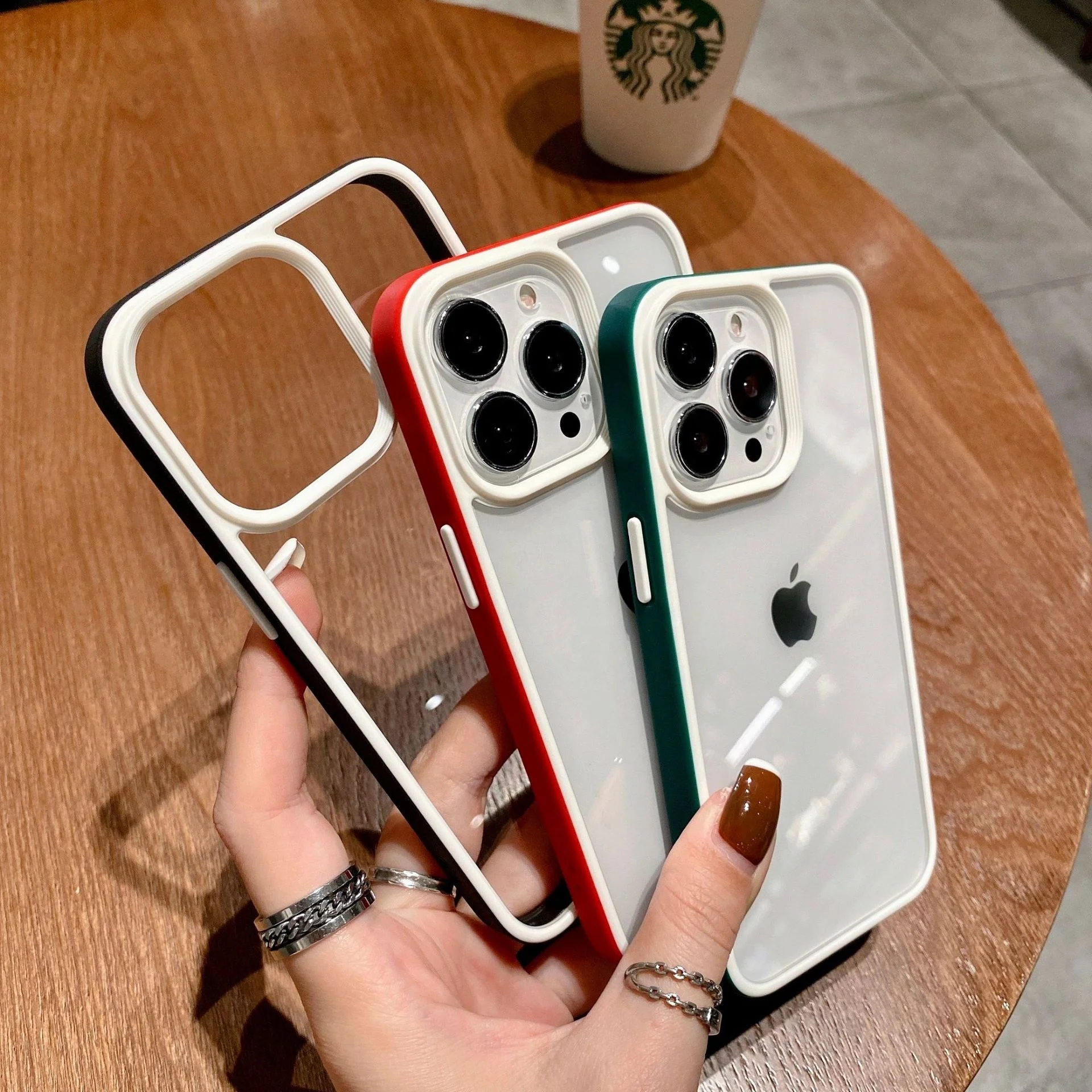 2021 new for iPhone 13 Cover 2 IN 1 Transparent Skin Luxury Clear Phone Case for iPhone 13 Pro Max mini Candy