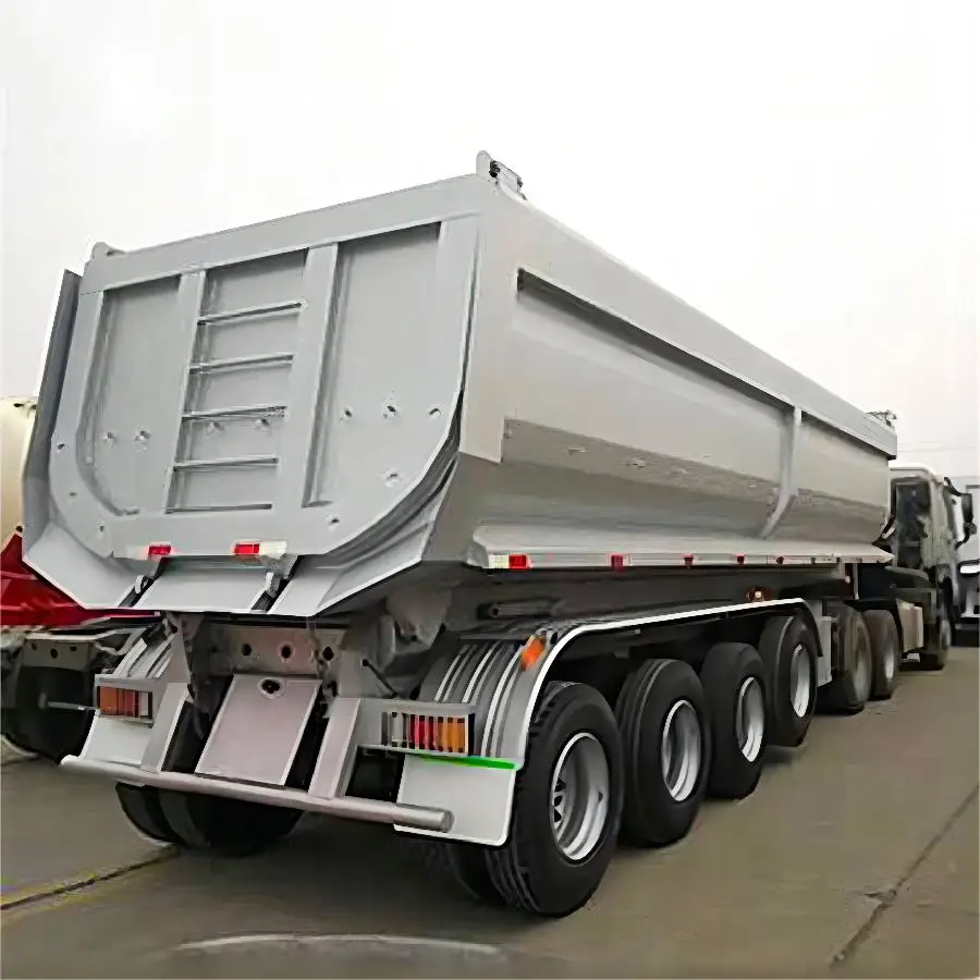 100 Ton 44 Cubic Meters Dumper Tipper Semi Trailer 6 Axles Dump Semi Trailer