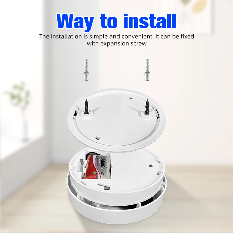 Hotel Shops Wireless Home Security Smoke System 85Db Independent Photoelectric Fire Alarm Smoke Detector En14604