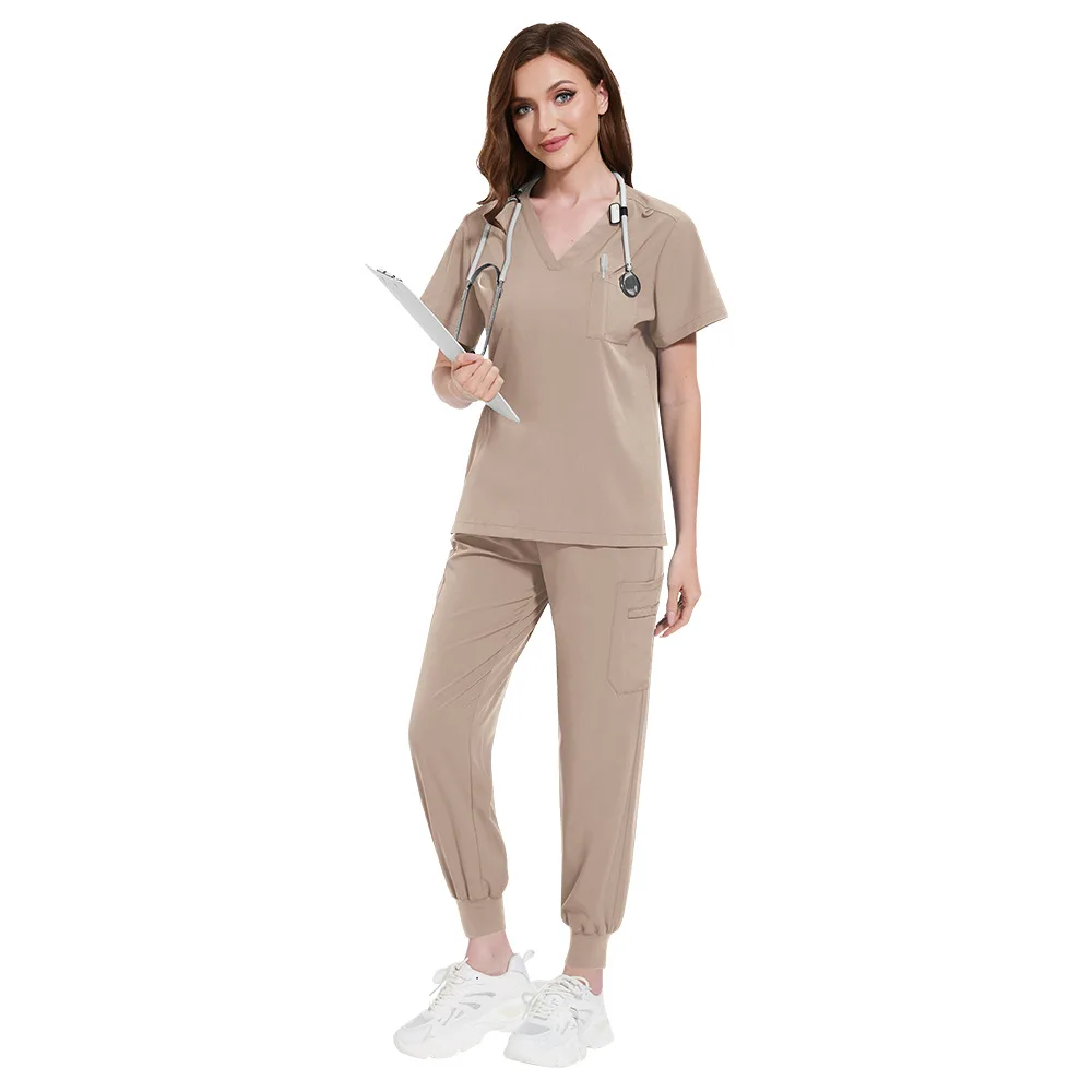 Hot sell elastic quick dry custom logo hospital uniforms scrubs medical work wear spa nurse uniform unisex scrub suit