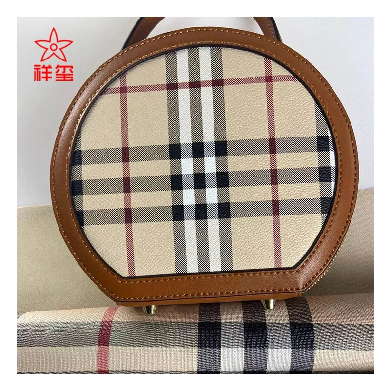 Print Leather Check Design PVC Synthetic Leather Woven Backing for Bag and Cosmetic Case