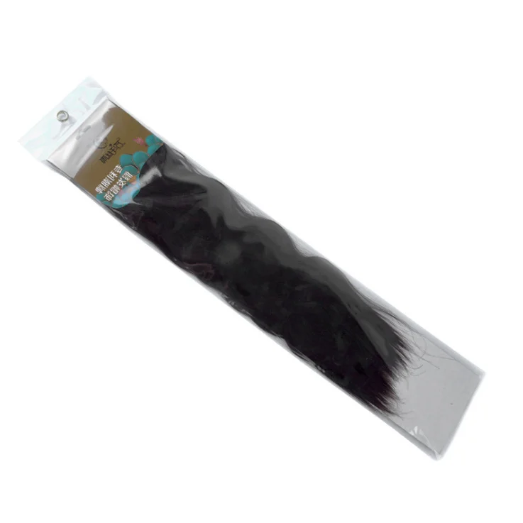 Custom plastic hair extension packaging with hanger plastic pvc hair extension bags with button clear frost transparent