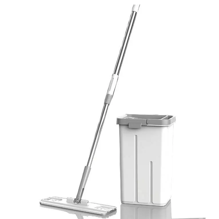 Head Household Self-Cleaning Magic Mop Set 360 Rotation Microfiber Floor Cleaning Steel Handle with PP Material Mop Head