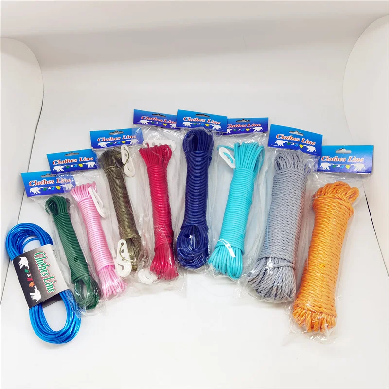 20M Washing Clothesline Rope PVC Steel Wire Cloth Line Travel Portable Clothes Line