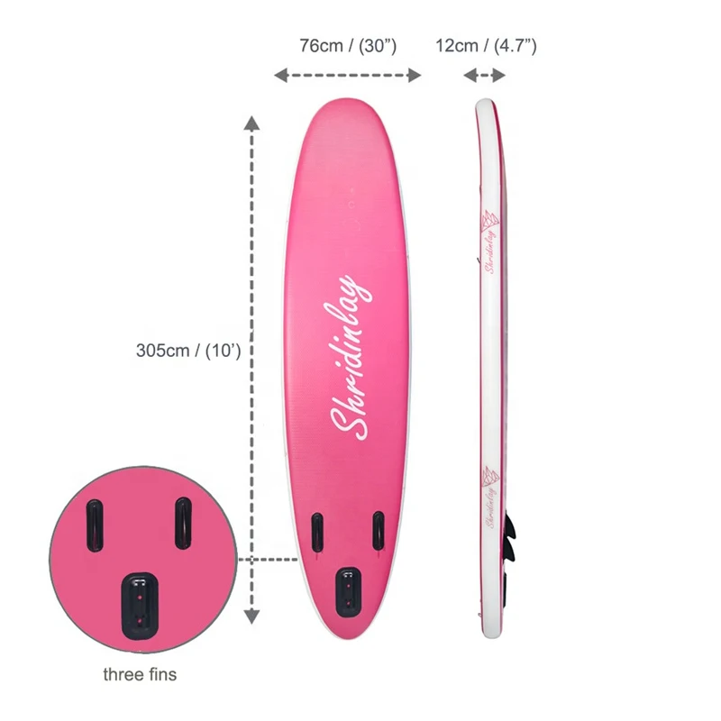 CE Certification ISUP Inflatable Sup Paddle Board Pink Stand Up Boards with free accessories