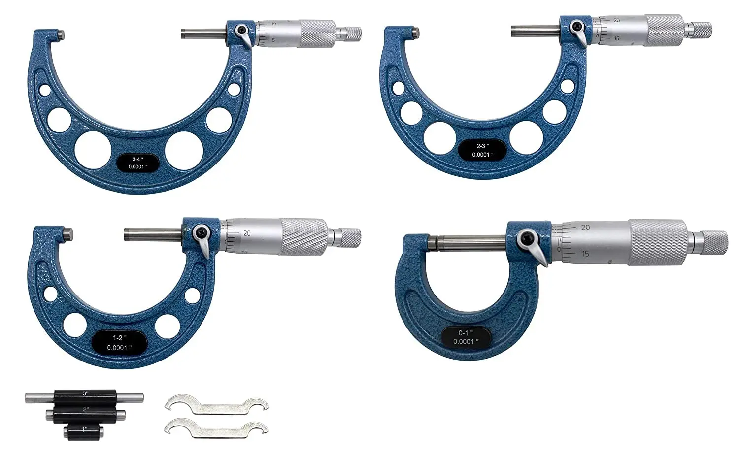 Industrial Quality Micrometer 0-100mm  Outside Micrometers Set with Stainless Steel Spindle and Carbide Tips