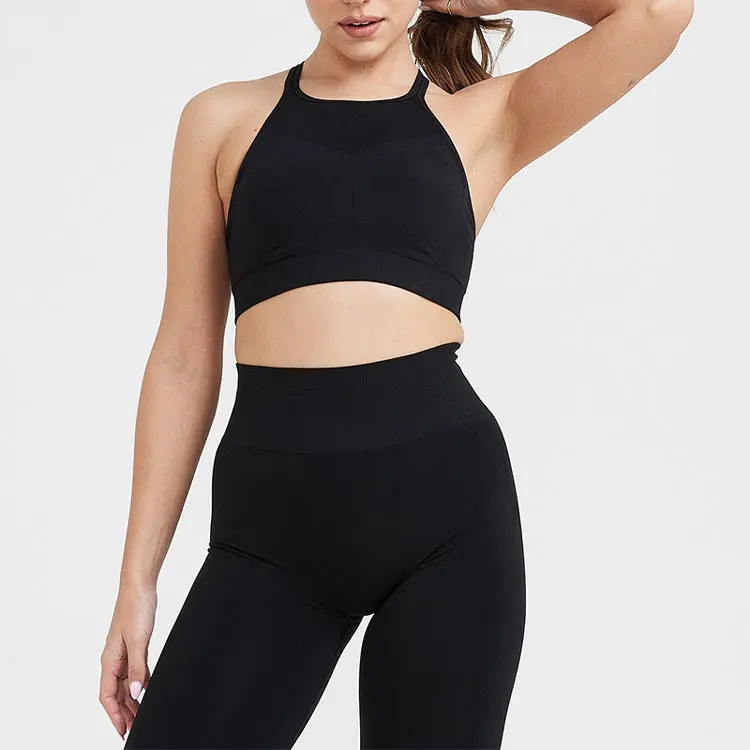 Women Leggings Sports Fitness Top Push Up Tracksuits Green Sports Bra Gym Pants Outfits