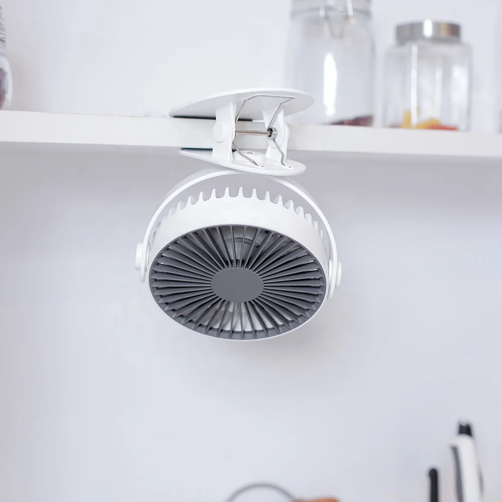 2019 Hot Portable Cool Desk Clip Fan 360 Degree Rotating USB rechargeable table fan