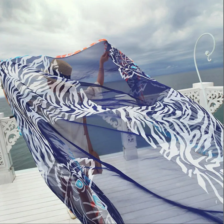 
Elegant Fashion Scarf Shawl 190*140 Cm Summer Traveling Printed Beach Body Scarf Beach Silk Scarf Shawls 